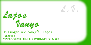 lajos vanyo business card